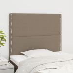 Tăblii de pat, 2 buc, gri taupe, 90x5x78/88 cm, textil GartenMobel Dekor