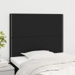 Tăblii de pat, 2 buc, negru, 80x5x78/88 cm, textil GartenMobel Dekor
