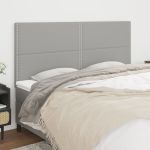 Tăblii de pat, 4 buc, gri deschis, 90x5x78/88 cm, textil GartenMobel Dekor