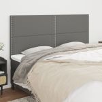 Tăblii de pat, 4 buc, gri închis, 80x5x78/88 cm, textil GartenMobel Dekor