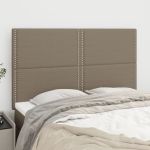 Tăblii de pat, 4 buc, gri taupe, 72x5x78/88 cm, textil GartenMobel Dekor