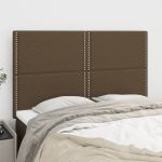 Tăblii de pat, 4 buc, maro închis, 72x5x78/88 cm, textil GartenMobel Dekor