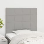 Tăblii de pat, 2 buc, gri deschis, 80x5x78/88 cm, textil GartenMobel Dekor
