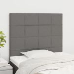 Tăblii de pat, 2 buc, gri închis, 80x5x78/88 cm, textil GartenMobel Dekor