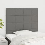 Tăblii de pat, 2 buc, gri închis, 90x5x78/88 cm, textil GartenMobel Dekor