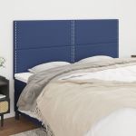 Tăblii de pat, 4 buc, albastru, 100x5x78/88 cm, textil GartenMobel Dekor