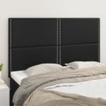 Tăblii de pat, 4 buc, negru, 72x5x78/88 cm, piele ecologică GartenMobel Dekor