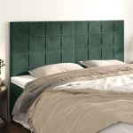 Tăblii de pat, 4 buc, verde închis, 100x5x78/88 cm, catifea GartenMobel Dekor