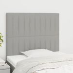 Tăblii de pat, 2 buc, gri deschis, 80x5x78/88 cm, textil GartenMobel Dekor