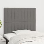 Tăblii de pat, 2 buc, gri închis, 100x5x78/88 cm, textil GartenMobel Dekor