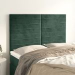 Tăblii de pat, 4 buc, verde închis, 72x5x78/88 cm, catifea GartenMobel Dekor