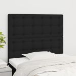 Tăblii de pat, 2 buc, negru, 100x5x78/88 cm, textil GartenMobel Dekor