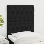Tăblii de pat, 2 buc, negru, 80x7x78/88 cm, textil GartenMobel Dekor