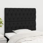 Tăblii de pat, 2 buc, negru, 90x7x78/88 cm, textil GartenMobel Dekor