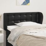 Tăblie de pat cu aripioare negru 83x23x78/88 cm piele ecologică GartenMobel Dekor