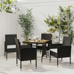Set mobilier de exterior, 5 piese, negru, poliratan GartenMobel Dekor