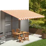 Pânză de rezervă copertină, galben și portocaliu, 5x3,5 m GartenMobel Dekor