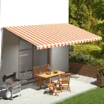 Pânză de rezervă copertină, galben și portocaliu, 6x3 m GartenMobel Dekor