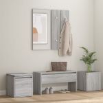 Set de mobilier pentru hol, gri sonoma, lemn prelucrat GartenMobel Dekor