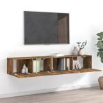 Set dulapuri TV, 2 piese, stejar fumuriu, lemn prelucrat GartenMobel Dekor