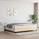 Cadru de pat box spring, crem, 200x200 cm, textil GartenMobel Dekor
