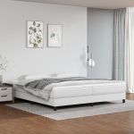 Cadru de pat box spring, alb, 200x200 cm, piele ecologică GartenMobel Dekor