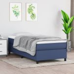 Cadru de pat box spring, albastru, 90x200 cm, textil GartenMobel Dekor