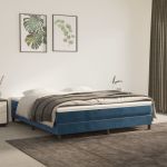 Cadru de pat box spring, albastru închis, 180x200 cm, catifea GartenMobel Dekor