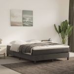 Cadru de pat box spring, gri închis, 140x200 cm, catifea GartenMobel Dekor