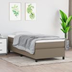 Cadru de pat box spring, gri taupe, 80x200 cm, textil GartenMobel Dekor