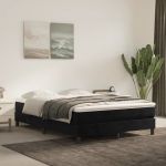 Cadru de pat box spring, negru, 140x200 cm, catifea GartenMobel Dekor