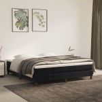 Cadru de pat box spring, negru, 160x200 cm, catifea GartenMobel Dekor