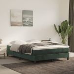 Cadru de pat box spring, verde închis, 140x190 cm, catifea GartenMobel Dekor