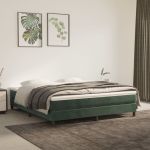 Cadru de pat box spring, verde închis, 160x200 cm, catifea GartenMobel Dekor