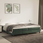 Cadru de pat box spring, verde închis, 200x200 cm, catifea GartenMobel Dekor