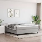 Cadru de pat box spring, gri deschis, 160x200 cm, textil GartenMobel Dekor