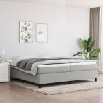 Cadru de pat box spring, gri deschis, 200x200 cm, textil GartenMobel Dekor