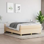 Cadru de pat box spring, crem, 140x190 cm, textil GartenMobel Dekor