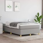 Cadru de pat box spring, gri deschis, 120x200 cm, textil GartenMobel Dekor