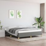 Cadru de pat box spring, gri închis, 160x200 cm, textil GartenMobel Dekor