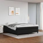 Cadru de pat box spring, negru, 180x200 cm, piele ecologică GartenMobel Dekor