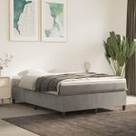 Cadru de pat box spring, gri deschis, 140x190 cm, catifea GartenMobel Dekor