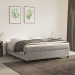 Cadru de pat box spring, gri deschis, 160x200 cm, catifea GartenMobel Dekor
