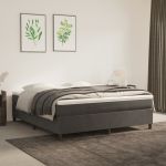 Cadru de pat box spring, gri închis, 180x200 cm, catifea GartenMobel Dekor