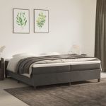 Cadru de pat box spring, gri închis, 200x200 cm, catifea GartenMobel Dekor