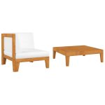 Set mobilier de grădină cu perne, 2 piese, lemn masiv de acacia GartenMobel Dekor