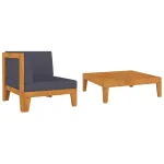 Set mobilier grădină cu perne, 2 piese, lemn masiv de acacia GartenMobel Dekor