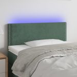 Tăblie de pat cu LED, verde închis, 80x5x78/88 cm, catifea GartenMobel Dekor