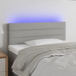Tăblie de pat cu LED, gri deschis, 80x5x78/88 cm, textil GartenMobel Dekor