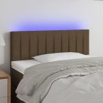 Tăblie de pat cu LED, maro închis, 90x5x78/88 cm, textil GartenMobel Dekor